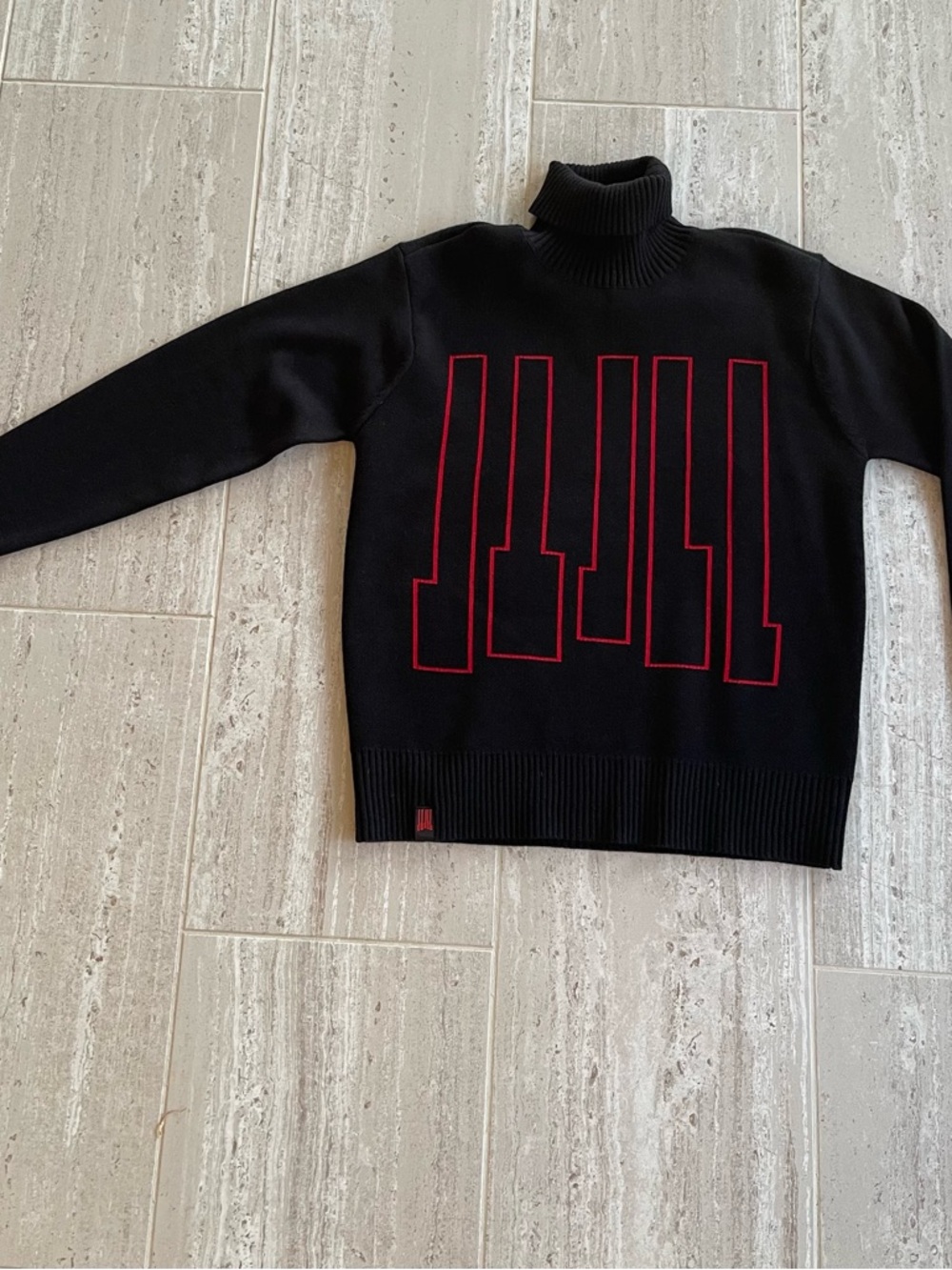Pentatonix official logo red piano keys black turtleneck sweater knit